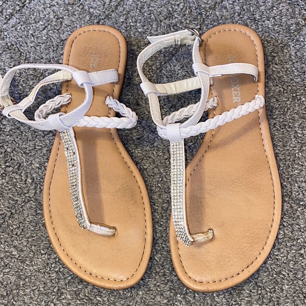 Joe Boxer White Rhinestone Sandals